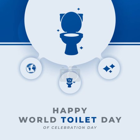 Happy Toilet Day Celebration Illustration für Hintergrund, Plakat, Grußkarte, Vektordesign, Werbung