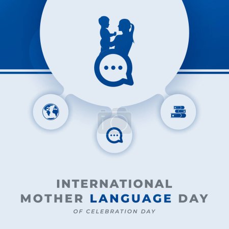 Celebración del Día Internacional de la Lengua Materna Ilustración de diseño vectorial para fondo, póster, pancarta, publicidad, tarjeta de felicitación