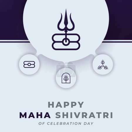 Feliz Maha Shivratri Día Hindú Celebración Diseño Vector Ilustración para Fondo, Cartel, Banner, Publicidad, Tarjeta de Saludo