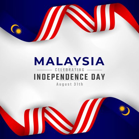 Glückliche Malaysia Independence Day 31. August Feier Vector Design Illustration. Vorlage für Poster, Banner, Werbung, Grußkarte oder Print Design Element