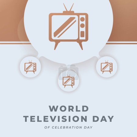 Feliz Día Mundial de la Televisión Ilustración de diseño vectorial para fondo, cartel, pancarta, publicidad, tarjeta de felicitación