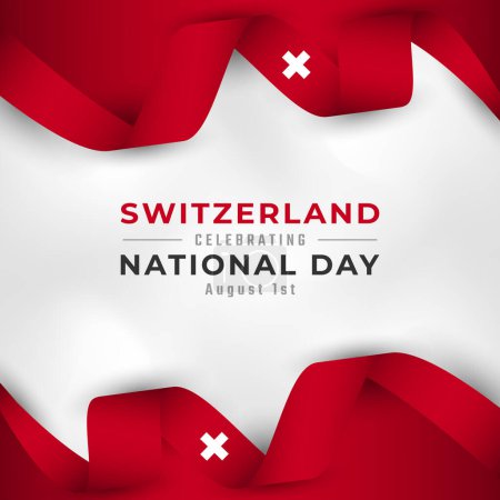 Glückliche Schweiz Nationalfeiertag 1. August Feier Vector Design Illustration. Vorlage für Poster, Banner, Werbung, Grußkarte oder Print Design Element