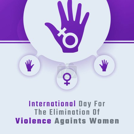 Feliz Día Internacional para la Eliminación de la Violencia contra la Mujer Celebración del Diseño Vectorial Ilustración para Antecedentes, Cartel, Banner, Publicidad, Tarjeta de Saludo