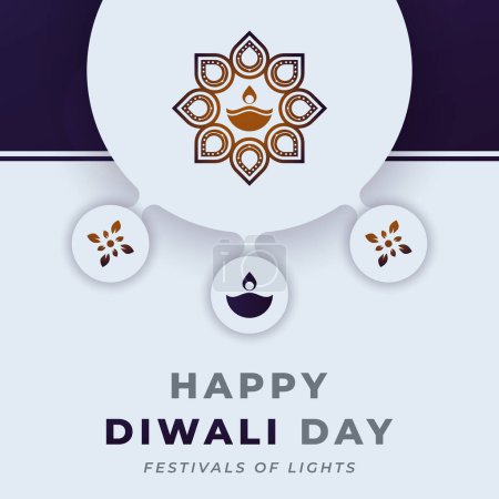 Ilustración del diseño del vector de la celebración del día de Diwali feliz para el fondo, cartel, bandera, publicidad, tarjeta de felicitación