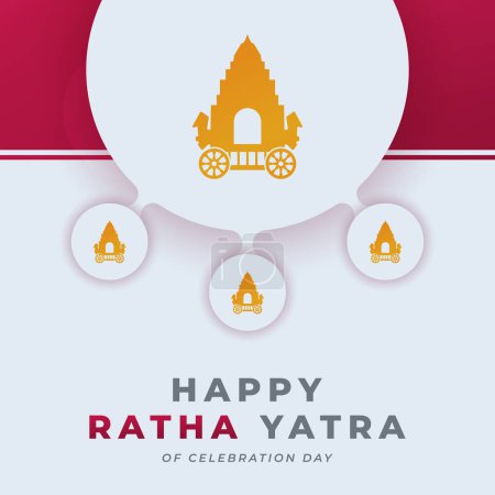 Glückliche Ratha Yatra Feier Vektor-Design-Illustration für Hintergrund, Plakat, Banner, Werbung, Grußkarte