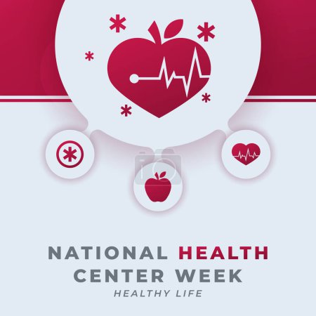 Illustration for Happy National Health Center Week Celebration Vector Design Illustration for Background, Poster, Banner, Advertising, Greeting Card - Royalty Free Image