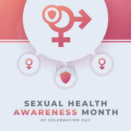 Feliz mes de conciencia de la salud sexual Celebración Diseño vectorial Ilustración para fondo, Póster, Banner, Publicidad, Tarjeta de felicitación