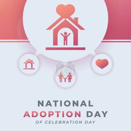 Happy National Adoption Day Feier Vektordesign Illustration für Hintergrund, Plakat, Banner, Werbung, Grußkarte