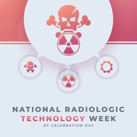 Feliz Semana de la Tecnología Radiológica Ilustración del diseño del vector de la celebración para el fondo, cartel, bandera, publicidad, tarjeta de felicitación