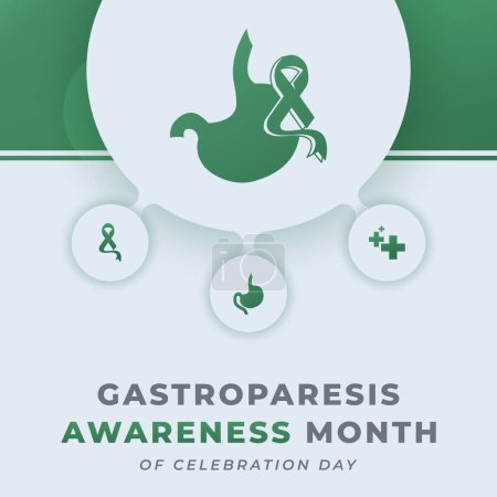 Celebración del Mes de Concientización de la Gastroparesia Ilustración del Diseño Vectorial para Fondo, Cartel, Banner, Publicidad, Tarjeta de Saludo