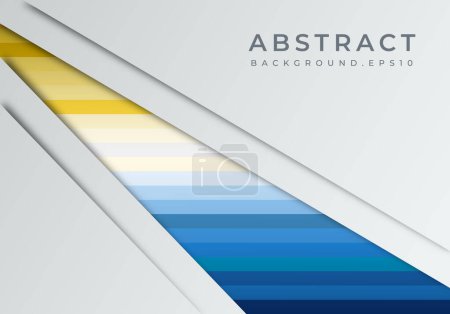 Abstract Colored Background with Overlap Layer and Golden Texture Decoration. Yellow and Blue Palette
