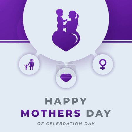 Happy Muttertagsfeier Vektor-Design-Illustration für Hintergrund, Plakat, Banner, Werbung, Grußkarte