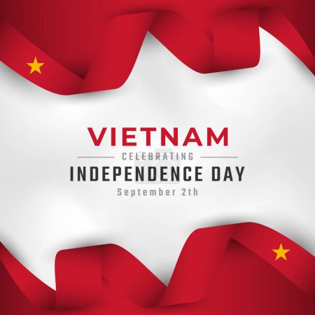 Feliz Día de la Independencia de Vietnam 2 de septiembre Celebración Vector Design Illustration. Plantilla para póster, pancarta, publicidad, tarjeta de felicitación o elemento de diseño de impresión