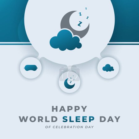 Illustration de conception de vecteur de célébration de journée mondiale de sommeil pour l'arrière-plan, l'affiche, la bannière, la publicité, la carte de voeux