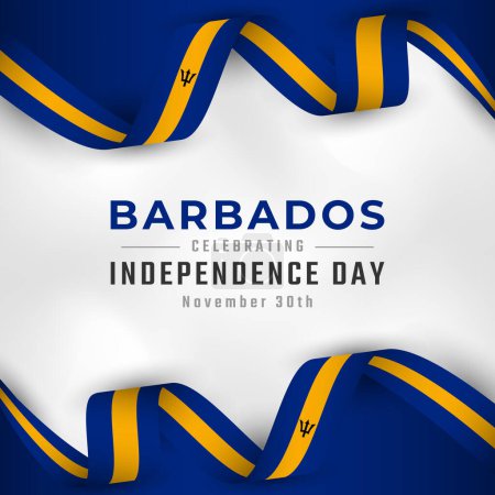 Happy Barbados Independence Day November 30th Celebration Vector Design Illustration. Template for Poster, Banner, Advertising, Greeting Card or Print Design Element