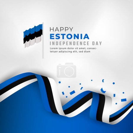 Happy Estonie Independence Day 24 février Celebration Vector Design Illustration. Modèle pour affiche, bannière, publicité, carte de v?ux ou élément de conception d'impression