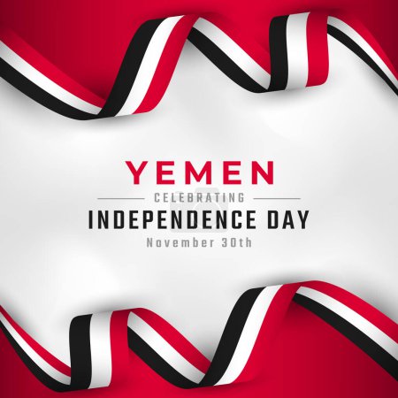 Happy Yemen Independence Day November 30th Celebration Vector Design Illustration. Template for Poster, Banner, Advertising, Greeting Card or Print Design Element