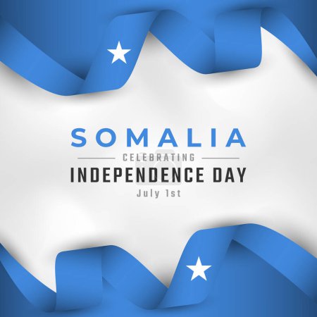 Joyeuse fête de l'indépendance de la Somalie 1er juillet Illustration vectorielle de conception de célébration. Modèle pour affiche, bannière, publicité, carte de v?ux ou élément de conception d'impression