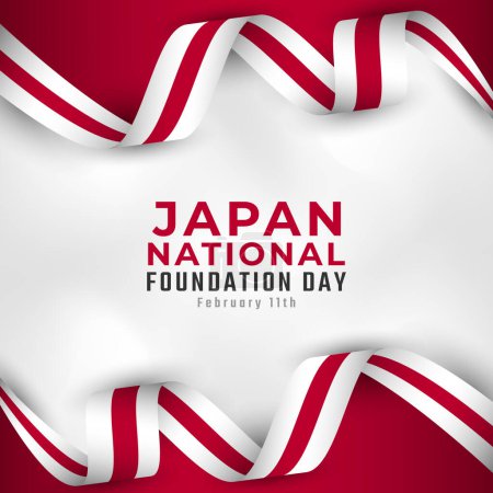Glückliche Japan National Foundation Tag 11. Februar Feier Vector Design Illustration. Vorlage für Poster, Banner, Werbung, Grußkarte oder Print Design Element