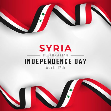 Happy Syria Independence Day April 17th Celebration Vector Design Illustration. Template for Poster, Banner, Advertising, Greeting Card or Print Design Element