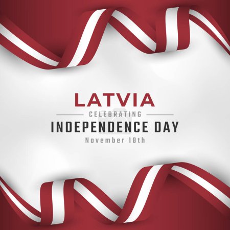 Joyeuse fête de l'indépendance de la Lettonie 18 novembre Illustration de design vectoriel de célébration. Modèle pour affiche, bannière, publicité, carte de v?ux ou élément de conception d'impression
