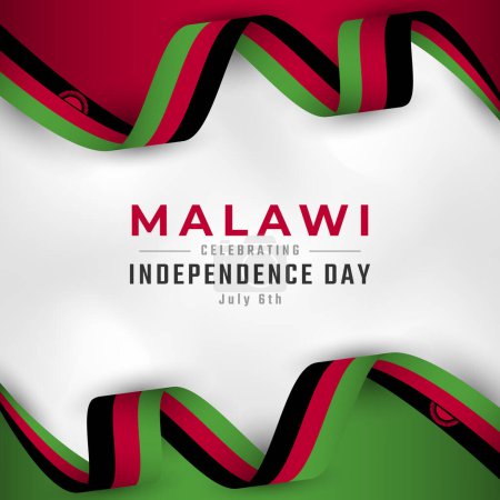 Joyeuse fête de l'indépendance du Malawi 6 juillet Illustration de design vectoriel de célébration. Modèle pour affiche, bannière, publicité, carte de v?ux ou élément de conception d'impression