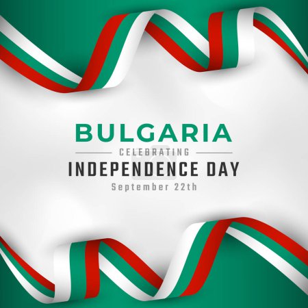 Illustration for Happy Bulgaria Independence Day September 22th Celebration Vector Design Illustration. Template for Poster, Banner, Advertising, Greeting Card or Print Design Element - Royalty Free Image