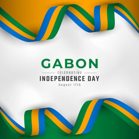 Happy Gabon Independence Day August 17th Celebration Vector Design Illustration. Template for Poster, Banner, Advertising, Greeting Card or Print Design Element