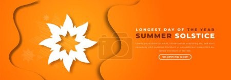 Summer Solstice. Longest Day of the Year Paper cut style Vector Design Illustration for Background, Poster, Banner, Advertising, Greeting Card