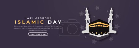 Hajj Mabrour Islamic Day Paper cut style Vector Design Illustration for Background, Poster, Banner, Advertising, Greeting Card