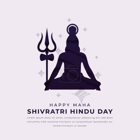 Happy Maha Shivratri Hindu Day Paper cut style Vector Design Illustration for Background, Poster, Banner, Advertising, Greeting Card