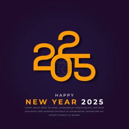 Happy New Year 2025 Paper cut style Vector Design Illustration for Background, Poster, Banner, Advertising, Greeting Card