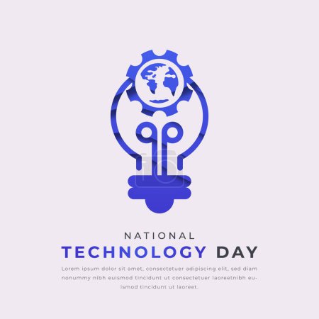 National Technology Day Paper cut style Vector Design Illustration for Background, Poster, Banner, Advertising, Greeting Card