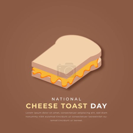 National Cheese Toast Day Paper cut style Vector Design Illustration for Background, Poster, Banner, Advertising, Greeting Card