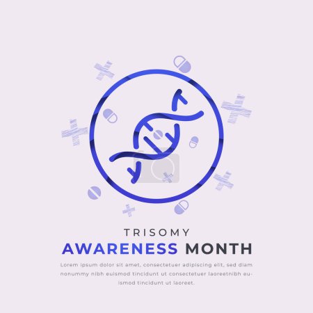 Illustration for Trisomy Awareness Month Paper cut style Vector Design Illustration for Background, Poster, Banner, Advertising, Greeting Card - Royalty Free Image