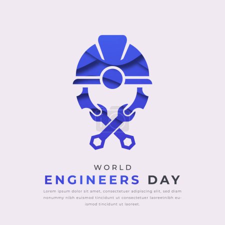 World Engineers Day Paper cut style Vector Design Illustration for Background, Poster, Banner, Advertising, Greeting Card