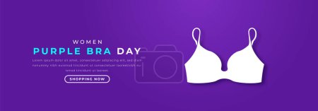 Illustration for Purple Bra Day Paper cut style Vector Design Illustration for Background, Poster, Banner, Advertising, Greeting Card - Royalty Free Image