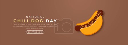 Illustration for National Chili Dog Day Paper cut style Vector Design Illustration for Background, Poster, Banner, Advertising, Greeting Card - Royalty Free Image