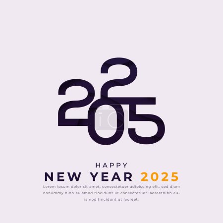 Happy New Year 2025 Paper cut style Vector Design Illustration for Background, Poster, Banner, Advertising, Greeting Card