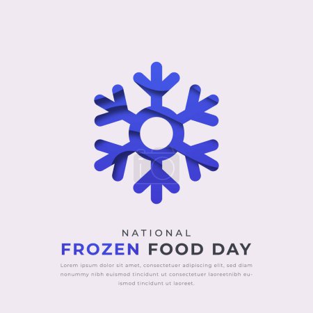 Illustration de conception vectorielle de style de coupe de papier de la Journée nationale des aliments congelés pour l'arrière-plan, l'affiche, la bannière, la publicité, la carte de souhaits