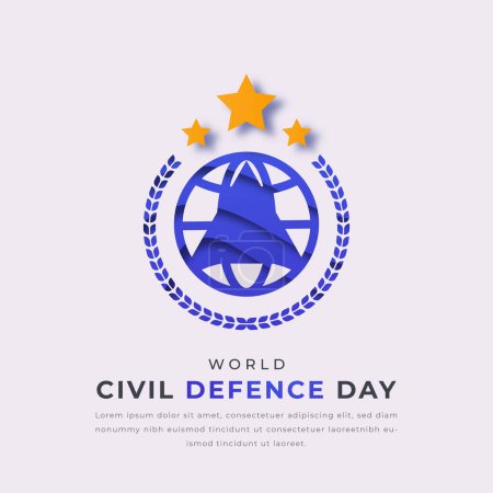 World Civil Defence Day Paper cut style Vector Design Illustration for Background, Poster, Banner, Advertising, Greeting Card