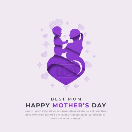 Happy Mothers Day Paper cut style Vektor Design Illustration für Hintergrund, Poster, Banner, Werbung, Grußkarte
