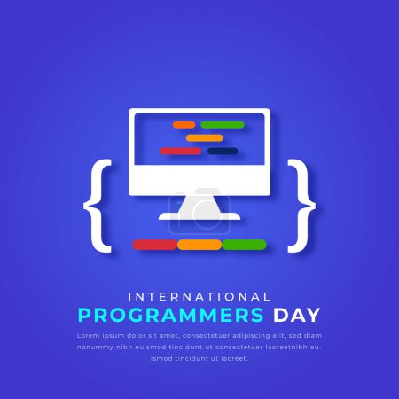 International Programmers Day Paper cut style Vector Design Illustration for Background, Poster, Banner, Advertising, Greeting Card