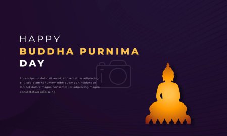 Happy Buddha Purnima Day Paper cut style Vector Design Illustration for Background, Poster, Banner, Advertising, Greeting Card