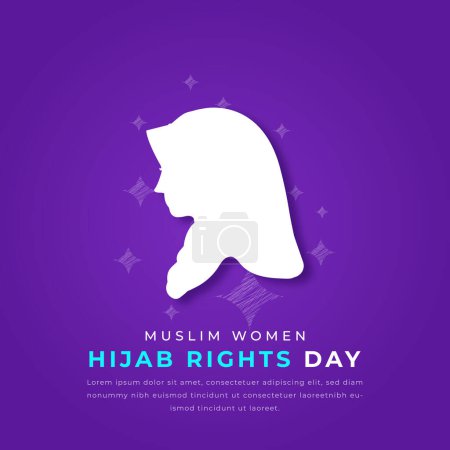 Illustration for Hijab Rights Day Paper cut style Vector Design Illustration for Background, Poster, Banner, Advertising, Greeting Card - Royalty Free Image
