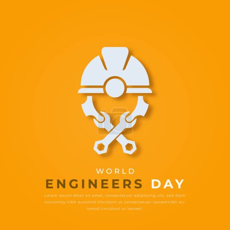 World Engineers Day Paper cut style Vector Design Illustration for Background, Poster, Banner, Advertising, Greeting Card