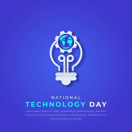 National Technology Day Paper cut style Vektor Design Illustration für Hintergrund, Plakat, Banner, Werbung, Grußkarte
