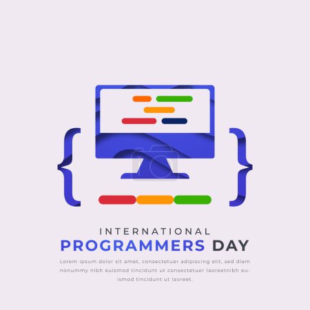 International Programmers Day Paper cut style Vector Design Illustration for Background, Poster, Banner, Advertising, Greeting Card