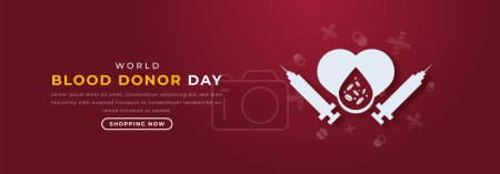 World Blood Donor Day Paper cut style Vector Design Illustration for Background, Poster, Banner, Advertising, Greeting Card