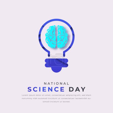 National Science Day Paper cut style Vector Design Illustration for Background, Poster, Banner, Advertising, Greeting Card